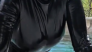 Worship Your Rubber Goddess by the Pool