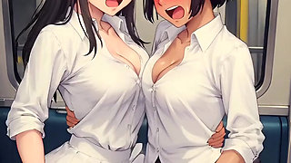 New 2026 hentai, subway girl uses a cucumber.