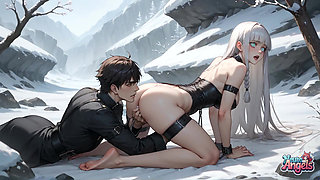 Frozen Milk Flood Schoolgirl's Snowy Squirting Orgasm