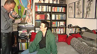 Short hair mature blows dude's dong at the casting