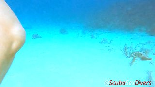 We take her bikini bottom off for some fun at the bottom of the sea!