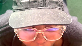 Nerdy Goth Girl Gets on Her Knees for a POV Blowjob