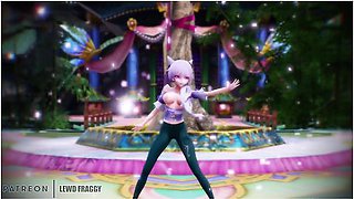 Animated waves of pleasure for Keqing in sensual MMD