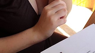 Cute curly brunette solo webcam masturbation