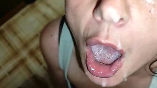 Amateur MILF Takes Cum in Mouth and Anal Creampie - Hot Homemade Compilation