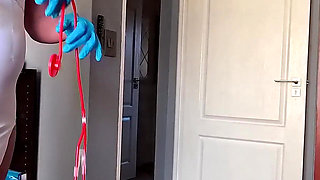 Naughty Hot Nurse Taking Good Care of Her Patient's Cock, Handjob Blowjob Cum