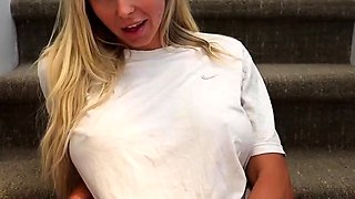 Madison Skyy Having Quickie On The Stairs