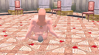 Blowjob with busty 3d animation