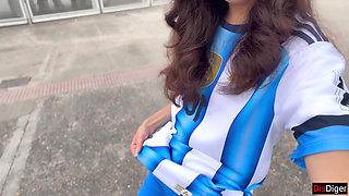 Horny Football Player Katty West Catches a Fan Near the Stadium to Have Sex