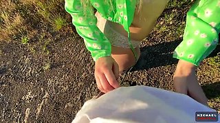 Big Ass Teen Girl Doggystyle Fucked in Park - Creampie & Cum Walk in Panties POV