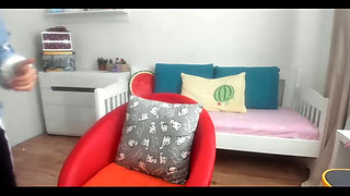 Webcam Asian Hottie in Jeans Showing Big Nipples