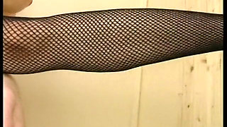 Delicious teen wearing fishnet stockings gets her pussy banged deeply