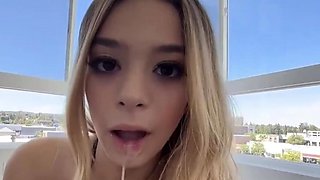 Petite Blonde Struggles to Swallow Massive BBC in Steamy