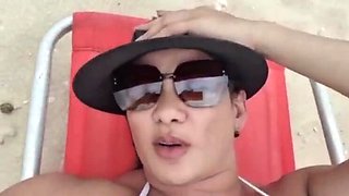 Nude Beach Walk Turns Wild - Amateur Blonde Latina MILF Bianca Naldy Gets Anal & Blowjob from Jhonny Hot1's Big Cock in Public