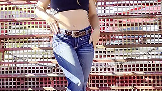 Redhead Cowgirl Slow Strips Teasing You with Naked Body Smelling Panties Tasting Pussy