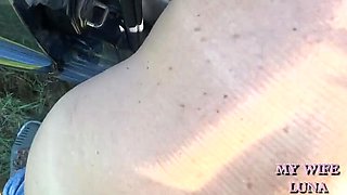 My Wife Luna Horny Outdoor Anal - Hard POV Fuck in Open Field