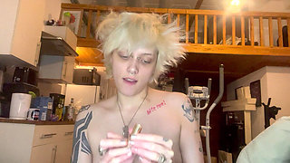 Goth Girl Lipstick Fetish Smoking a Cigarette