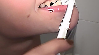 Louisa Washing Her Teeth with Cum and Piss