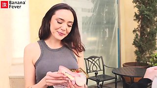 Old & Young Chinese Guys Double Team Hot Brunette European Pornstar in Wild Threesome
