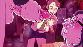 Animated threesome Creampie Fantasy - Hardcore Cartoon Scene