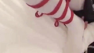 Mz17 - a White-stockinged Nun Bound by a Red Rope, a Nautical Restraint