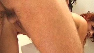 Sultry Brunette's Hairy Solo Fingering and Steamy Lesbian Threesome