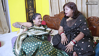 Desi Indian Two StepMoms shares and Fucks Stepson Threesome Full Movie ( Hindi Audio )