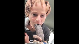 Amateur cute redhead blowjob