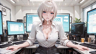 Premium Secretary Takes Off Work Attire: Oiled Big Ass Deepthroat to Squirting Orgasm