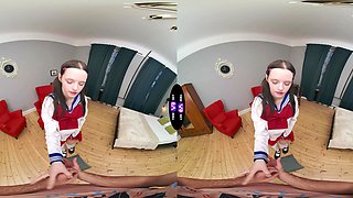 Brunette teen Dakota Doll enjoys riding cock in cowgirl and reverse cowgirl poses