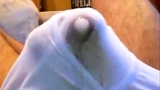 Big Cock Cumming through Briefs