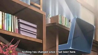 Anime schoolboy defiles two horny hentai girls, as an audience of students observe
