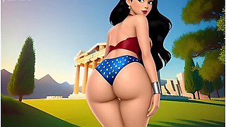 Car Toon In Disney Animated Wonder Woman - Star Spangled Booty Shaking