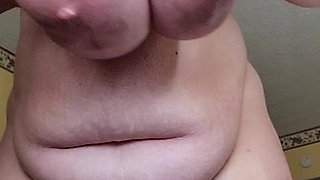 Big Busty Oiled(2K) - BBW Fetish solo with saggy tits mom