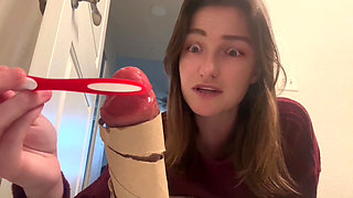 My Step-stepbrother Got His Cock Stuck! Step-stepsister Edging Fantasy