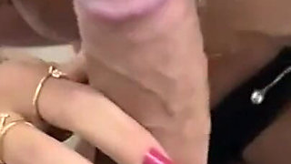 Naughty Blonde From the Gym Sucking Cock