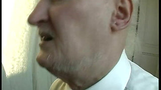 Old Lecherous Has Only Sex on His Mind During a Job Interview with a Big-breasted Applicant