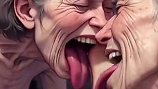 Two Ugly 90 Year Old Grannies Foot Fetish - Licking & Moaning in Pleasure