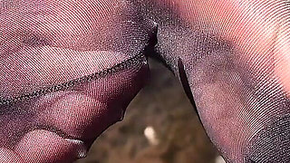 Seductive Nylon Feet Tease