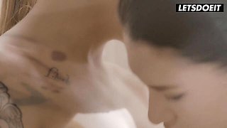 Blonde and brunette sex with impeccable Erika Bellucci and Silvia Dellai from The White Boxxx