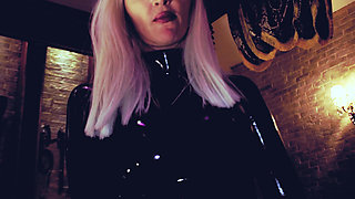 Hot domina Eva Latex play with a dick CBT toys BDSM kink femdom fetish Milf mature mistress blonde