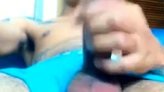 Big-Cock Latin Twink Shows Off on Webcam