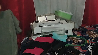 Mother models her lingerie for me