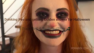 Pixie Drinks Pee And Gets Golden Shower Halloween Edition