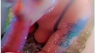 Party nerds blowing off steam with extreme facials