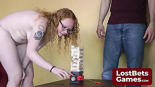 Blonde Teen Pearl Sinclair Loses Strip Game & Kneels For Punishment