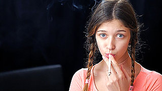 Sexy Russian Temptress Smoking Cigarette Coastal Breeze