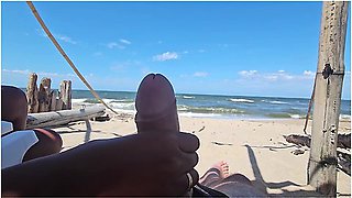 Blowjob On The Beach, Licking And Swallowing Everything