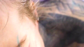 Tattooed Hippie's Anal Fucking with Big Toy and Get Fuck by Real Big Cock