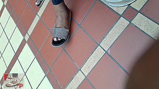 Working Lady Ebony with BBW Feet with Pink Toes